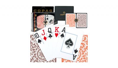 Copag orange and brown jumbo index playing cards