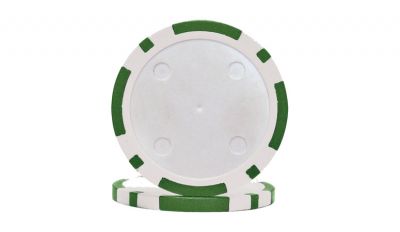 Green eight stripe poker chip