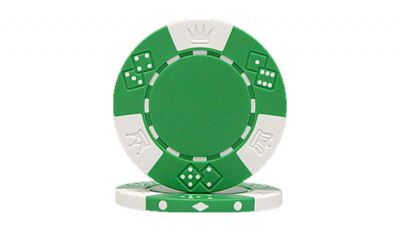 Green lucky crown poker chip