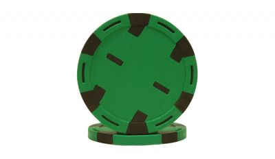 Green monaco six stripe poker chip