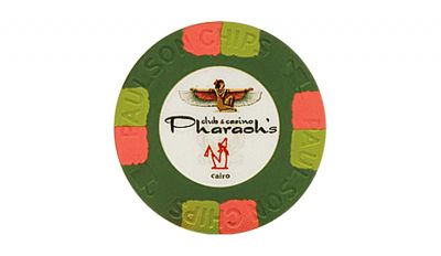 Green pharoah club casino poker chip