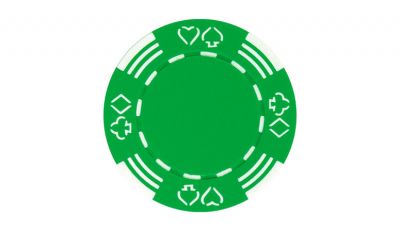 Green royal suited poker chip