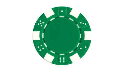 Green striped dice poker chip