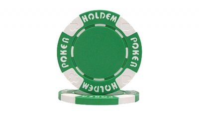 Green suited holdem poker chip