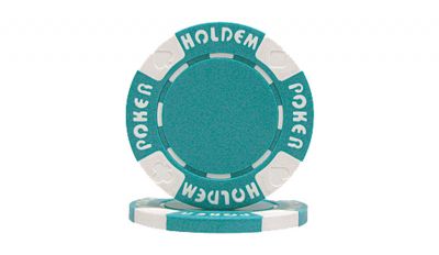 Light blue suited holdem poker chip