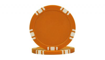 Orange 5 spot poker chip