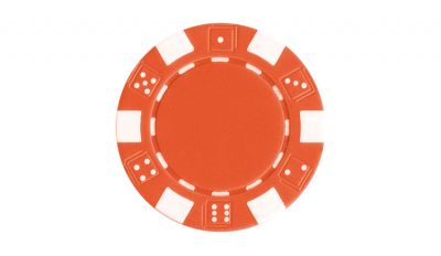 Orange striped dice poker chip