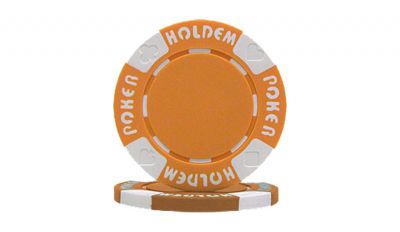 Orange suited holdem poker chip