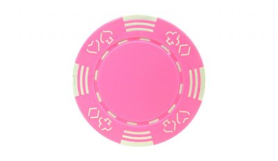 Pink royal suited poker chip