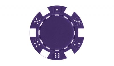 Purple striped dice poker chip