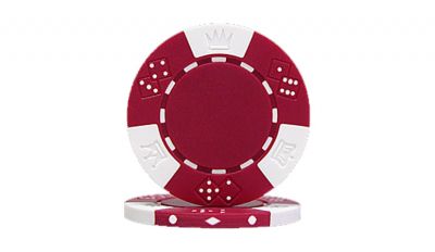 Red lucky crown poker chip