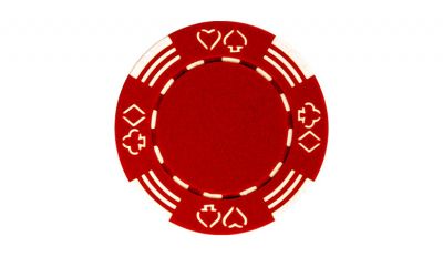 Red royal suited poker chip
