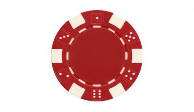 Red striped dice poker chip
