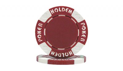 Red suited holdem poker chip