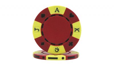 Red tri color suit design poker chip Red tri color suit design poker chip