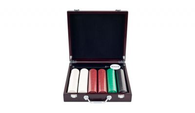 Super diamond poker chip set with cigar tray