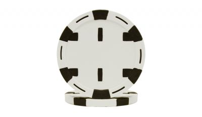 White monaco six stripe poker chip