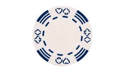 White royal suited poker chip