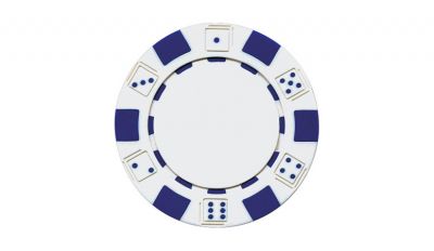 White striped dice poker chip