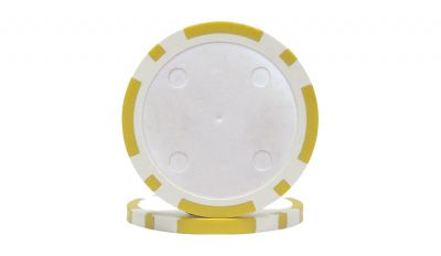 Yellow eight stripe poker chip