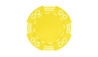 Yellow royal suited poker chip