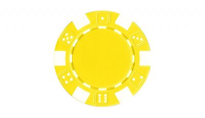 Yellow striped dice poker chip