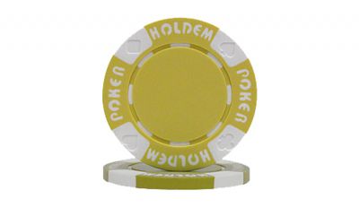 Yellow suited holdem poker chip