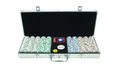 500 4 aces aluminum poker chip set