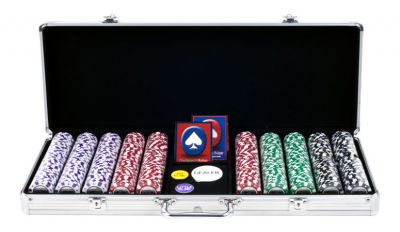500 coin inlay aluminum poker chip set