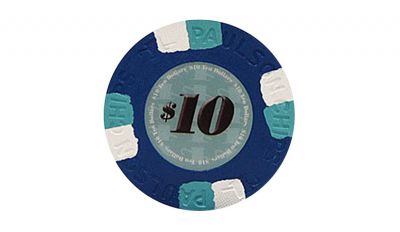 Blue tophat and cane poker chip