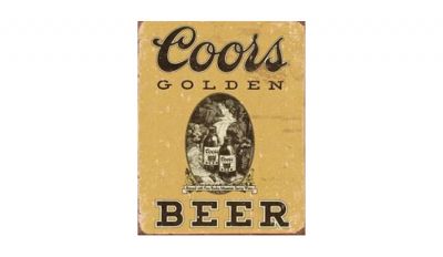 Coors golden beer tin sign Coors golden beer tin sign