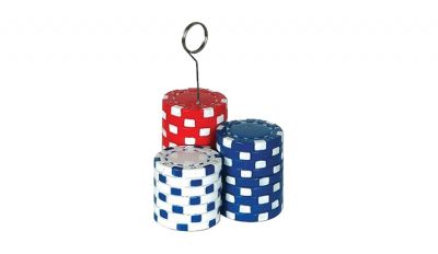 Poker chip balloon weight and photo holder
