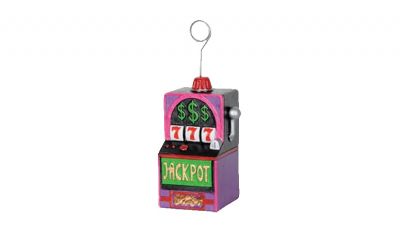 Slot machine weight and photo holder