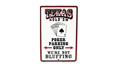 Texas holdem poker parking only metal sign