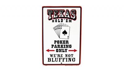 Texas holdem poker parking only metal sign Texas holdem poker parking only metal sign