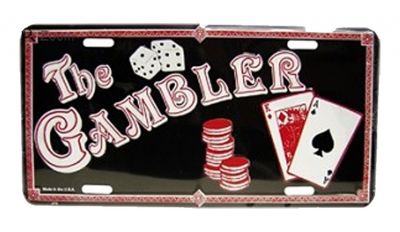 The gambler metal license plate