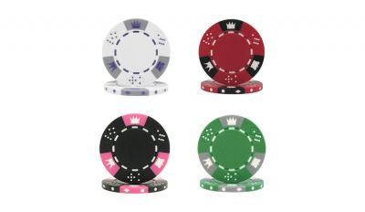 100 lucky crown mahogany poker chip set