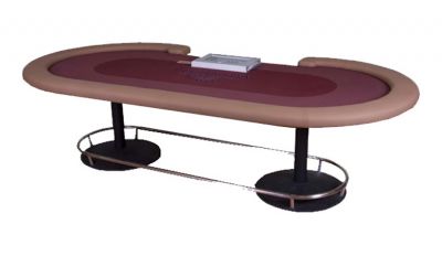 Poker table with metal legs made in the usa