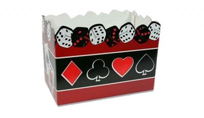 Large casino poker themed gift basket box