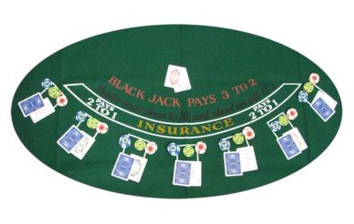 Green blackjack layout