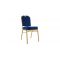 Blue padded metal poker chair