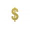 Gold foil 2 sided dollar sign cutout