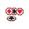Red card suit drink coasters