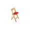 Red upholstered wood folding poker chair
